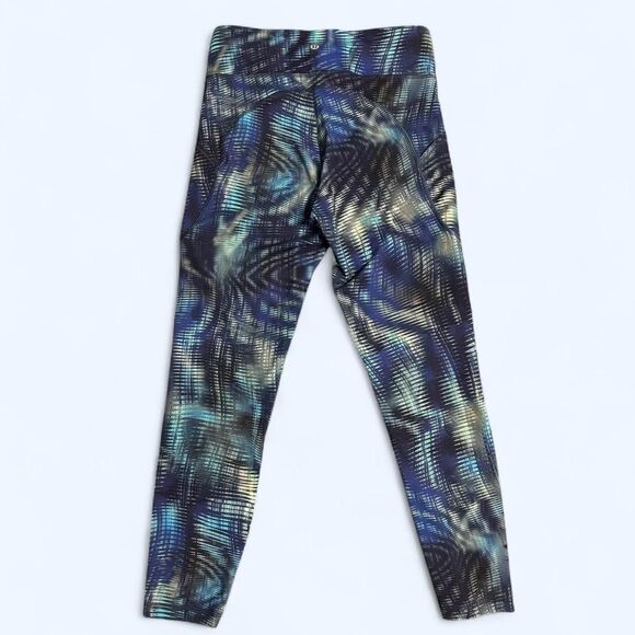 Blue and green multi-colored Lululemon leggings size 8 - Picture 3 of 3